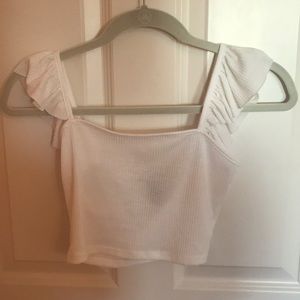 Forever 21 white ruffle sleeve tank!